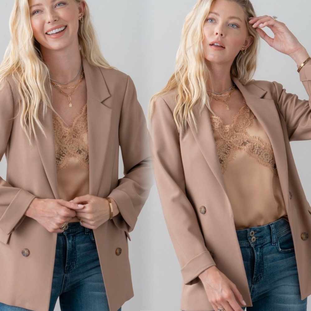 Elegant Tan Women's Blazer